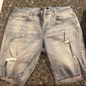 Ripped jean shorts